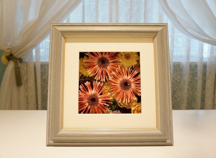 ナチュラルフレーム グレー ブーケ保存 プロポーズ花束保存 名古屋 アトリエ由花