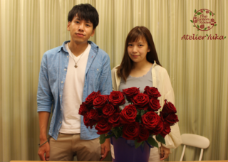 モダンウッドフレーム 押し花保存 ブーケ保存 プロポーズ花束保存 名古屋 アトリエ由花
