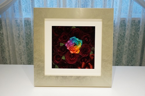 メタリックフレーム ブーケ保存 プロポーズ花束保存 名古屋 アトリエ由花