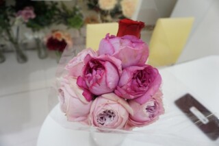 ピンクバラアフターブーケ名古屋駅格安