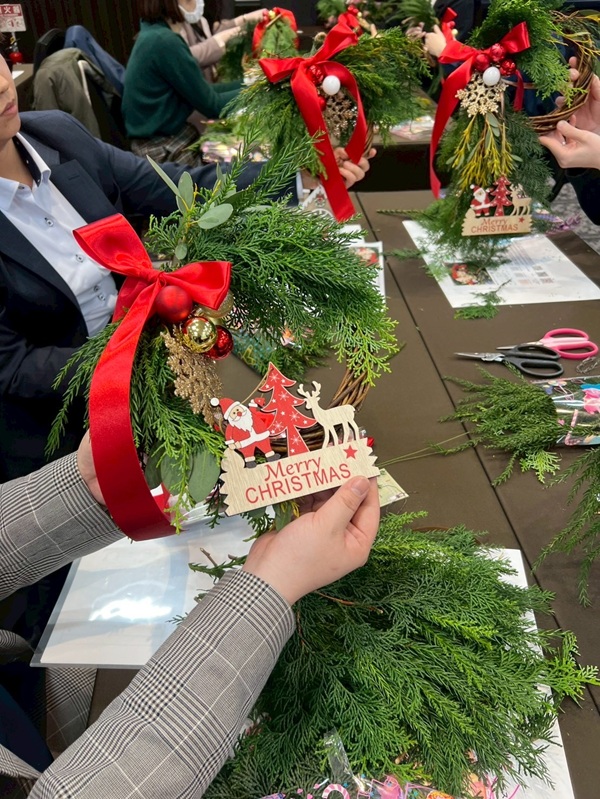 生の木クリスマスリースづくり名古屋アトリエ由花
